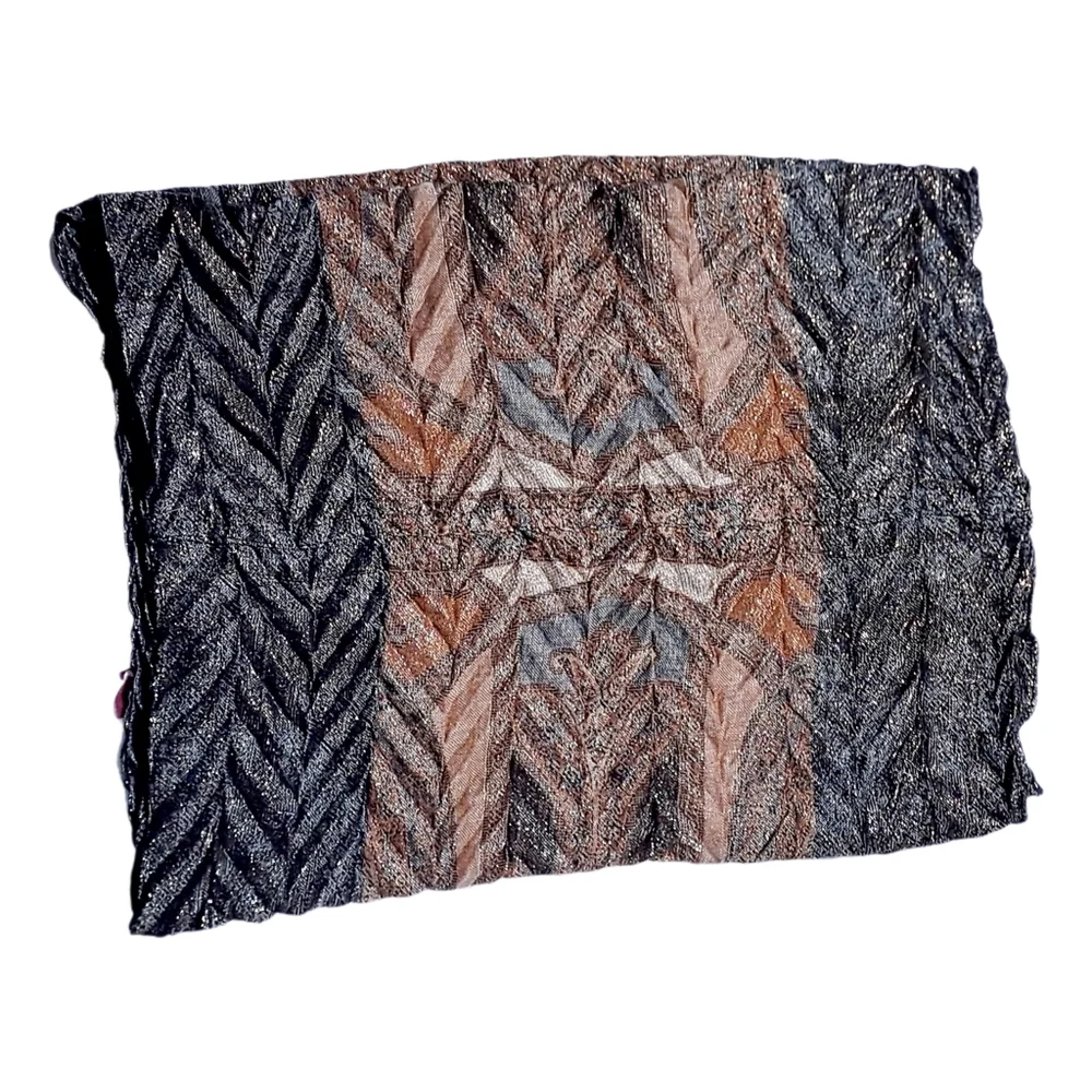 Elegant Orange and Gray Infinity Scarf - Picture 5 of 5